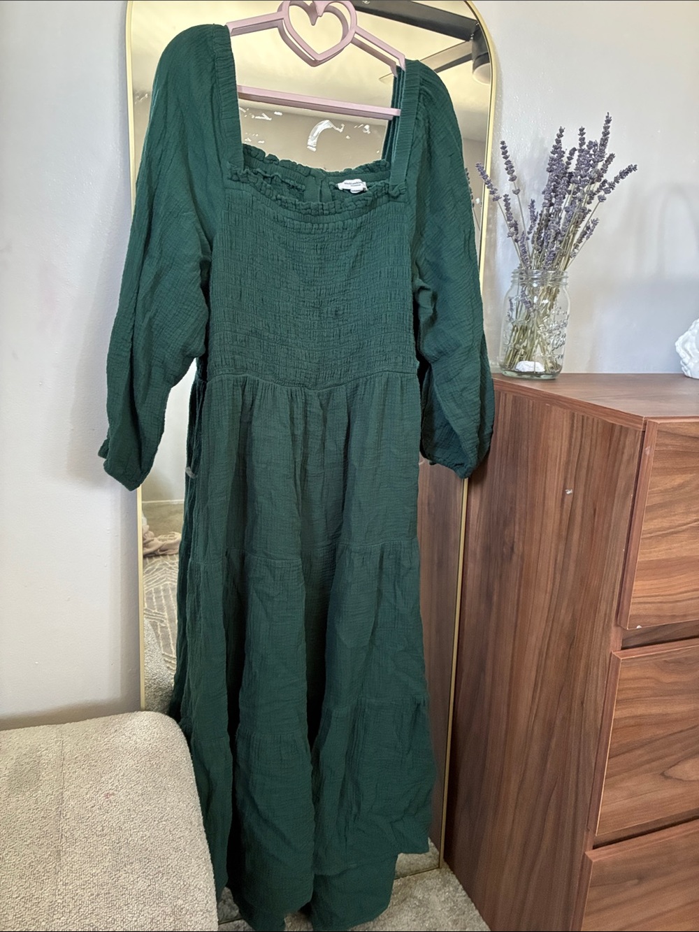 BeachLunchlounge  Forest Green Open Back Midi Dress